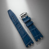 Naga Leather Strap Croc Blue